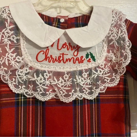 New Christmas Tartan Plaid Romper - Picture 4 of 8